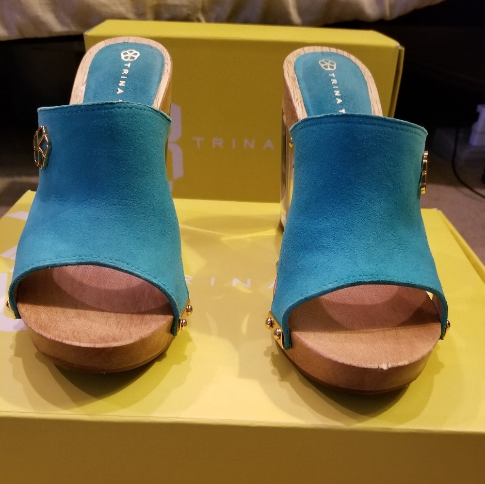 Trina Turk Suede Platform Sandals